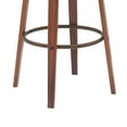 thumbnail image 5 of Topanga 30.5" Swivel Walnut Wood Bar Stool in Gray Faux Leather with Golden Bronze Metal, 5 of 8
