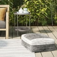 thumbnail image 2 of Simpli Home Mathis Pouf Carré Tissé Boho en Gris et Blanc, 2 of 8