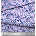 thumbnail image 2 of Soimoi Purple Moss Georgette Fabric Vector Design Damask Print Fabric by Yard 44 Inch Wide, 2 of 3