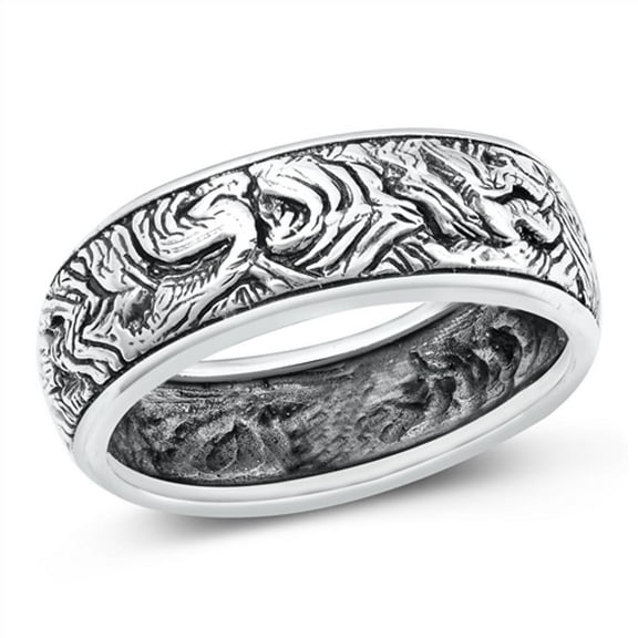 Classic Tree Root Design Ring .925 Sterling Silver Band Jewelry Female Male Unisex Size 8