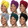thumbnail image 6 of Phogary 6 Pack African Head Wrap Headbands for Women Turbans Hair Wraps Pre-Tied Pattern Bonnet Turban Knot Beanie Cover Hat, 6 of 9