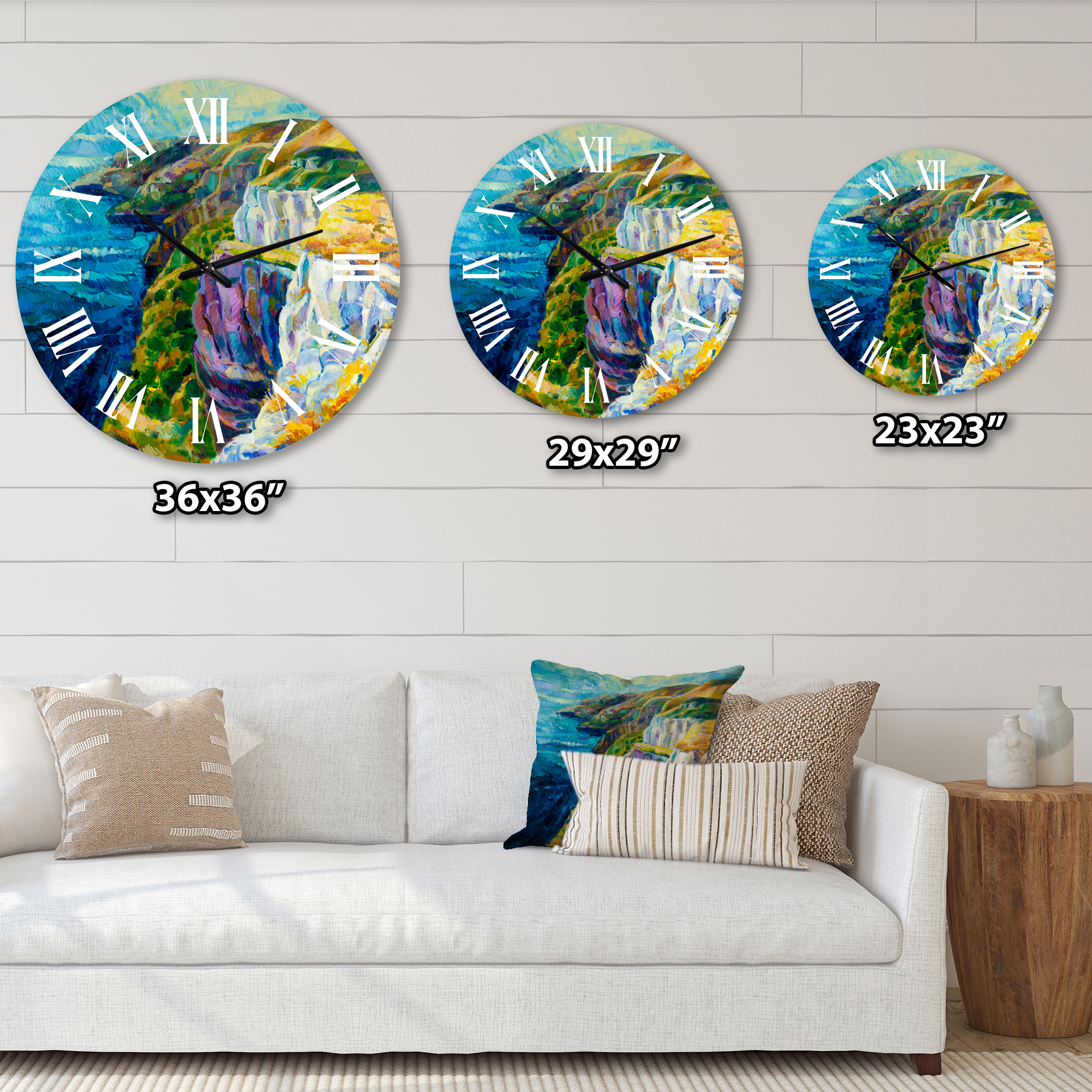 Designart 1 in Quartz Coastal Wall Clock