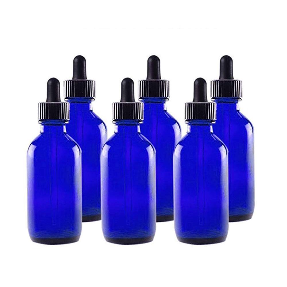 Eye Dropper/Glass Medicine Bottle, Amber Boston Cobalt Blue Round