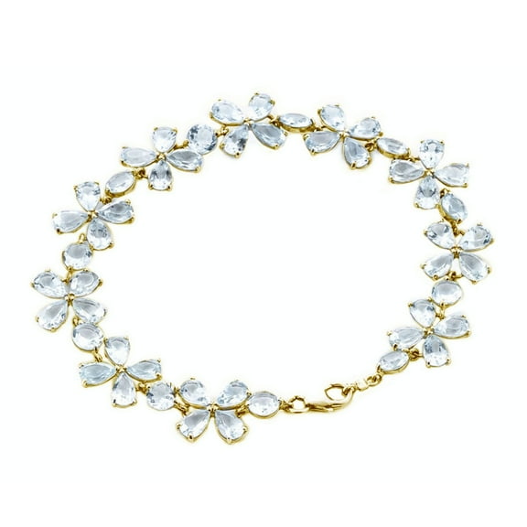Galaxy Gold 14k Solid Yellow Gold Bracelet with 20.7 Carat Natural Aquamarine (9)