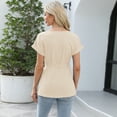 thumbnail image 5 of Cizayoi Women's Casual Blouses Elegant Crew Neck Short Sleeve Shirts Peplum Tops, 5 of 6