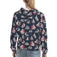thumbnail image 7 of Honeii Sailboat And Wave Pattern Womens Oversized Hoodies Long Sleeve Sweatshirts Pullover Fall Outfits with Pocket-, 7 of 7