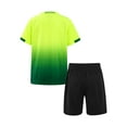 thumbnail image 2 of Xnihocha Kids Football Kit Football Uniform Jerseys Soccer T-shirt and Mesh Shorts Set Sportswear Fluorescent Green S, 2 of 7