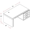thumbnail image 3 of Pemberly Row Contemporary Wood Executive Desk in Moonstone Gray, 3 of 5