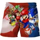 thumbnail image 5 of Pantalones de playa para niños de 4 a 14 años, pantalones cortos Sonic The Hedgehog, pantalones Harajuku para niñas y niños, estampado de dibujos animados en 3D, 5 of 5