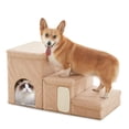 thumbnail image 1 of Escalones para Perro Flashing Fire de 3 Peldaños con Almacenamiento y Condo Beige, 1 of 7