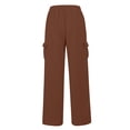 thumbnail image 4 of BRDFRL Cargo Pants for Women Y2K Casual Baggy Joggers Elastic Waist Wide Leg Pants with Pockets Light Brown S, 4 of 6