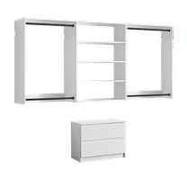 Devi White Freestanding Walk in Wood Closet System