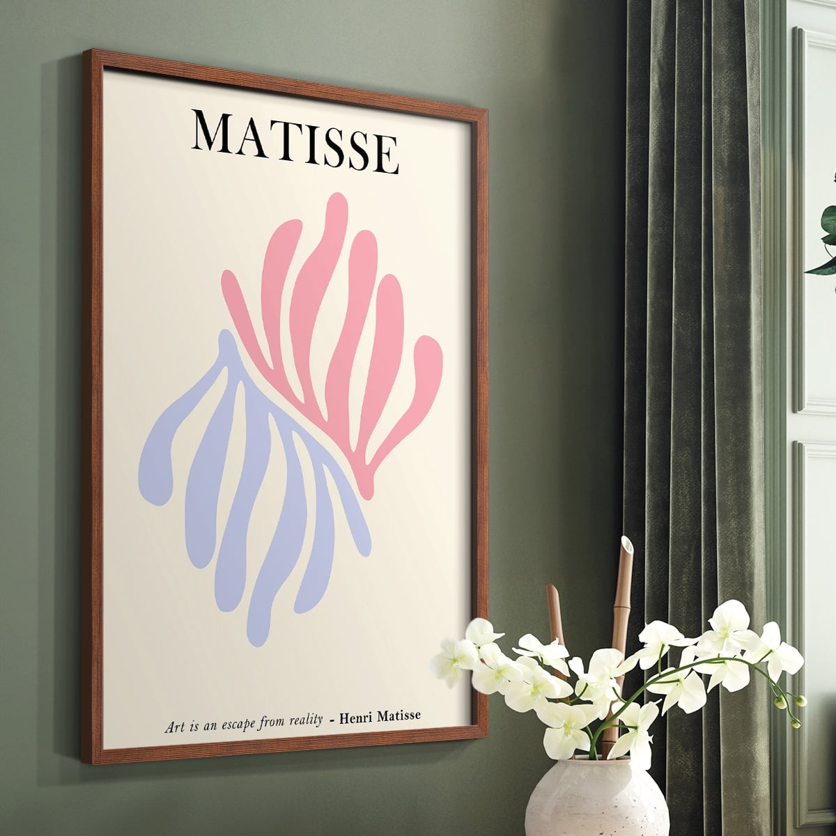 Matisse CDLXXXVII in Brown Solid Wood Framed Print No Nail Hanging