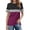 Dark Purple, variant on Womens Tops T-Shirts Color Block Short Sleeve Boho Shirts