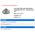 thumbnail image 2 of Front Brake Rotor and Hub Assembly - Compatible with 1975 - 1986 Chevy C10 1976 1977 1978 1979 1980 1981 1982 1983 1984 1985, 2 of 2