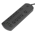 thumbnail image 1 of Regleta de alimentación de 2500W con puertos USB, tomas de extensión, protección contra sobrecarga, enchufe estadounidense de 110-148V, 1 of 5