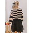thumbnail image 2 of Women's Black Stripe Two-in-One Knitted Top High Waist Splicing Hem Sweater Dress - [ZhiHiMeRi] | L, 2 of 8
