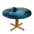 thumbnail image 3 of Orinice Dolphins Round Table Cover Stain Resistant Washable Indoor Outdoor Tablecloth Kitchen Dining Wedding Parties Elastic Edge 100% Polyester Fiber 38-42, 3 of 8