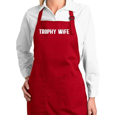 

Wild Bobby Trophy Wife | Unisex Kitchen Utility Cooking Apron Red Small