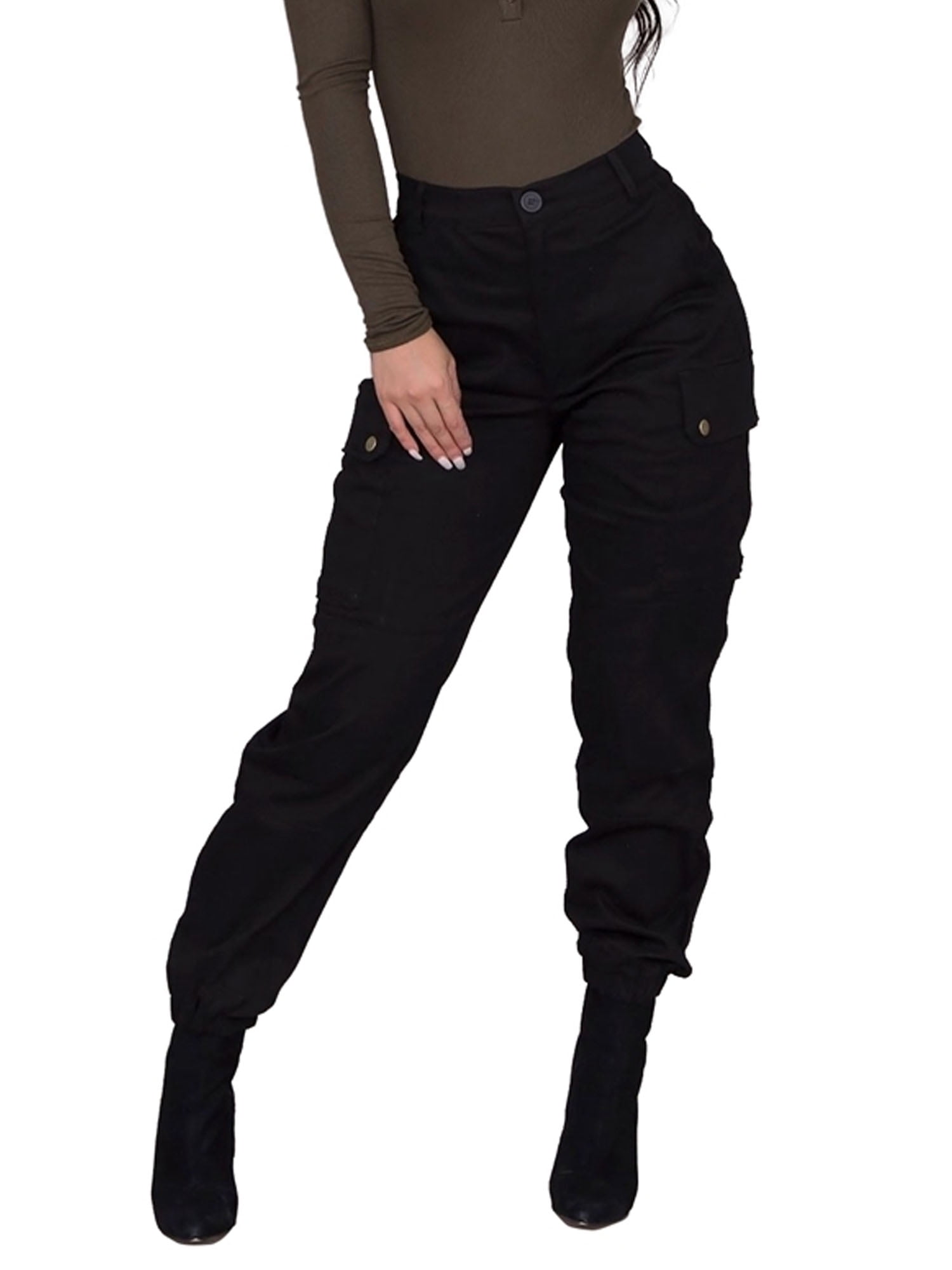 guld Moske mærkelig Springcmy Women High Waist Skinny Slim Fit Long Cargo Pants - Walmart.com