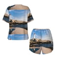 thumbnail image 5 of Qekee Lighthouse Women's Pajama Set Short Sleeve Sleepwear Summer Home Wear with Pockets Soft Short Sleeve Shirt - Lighthouse, 5 of 9