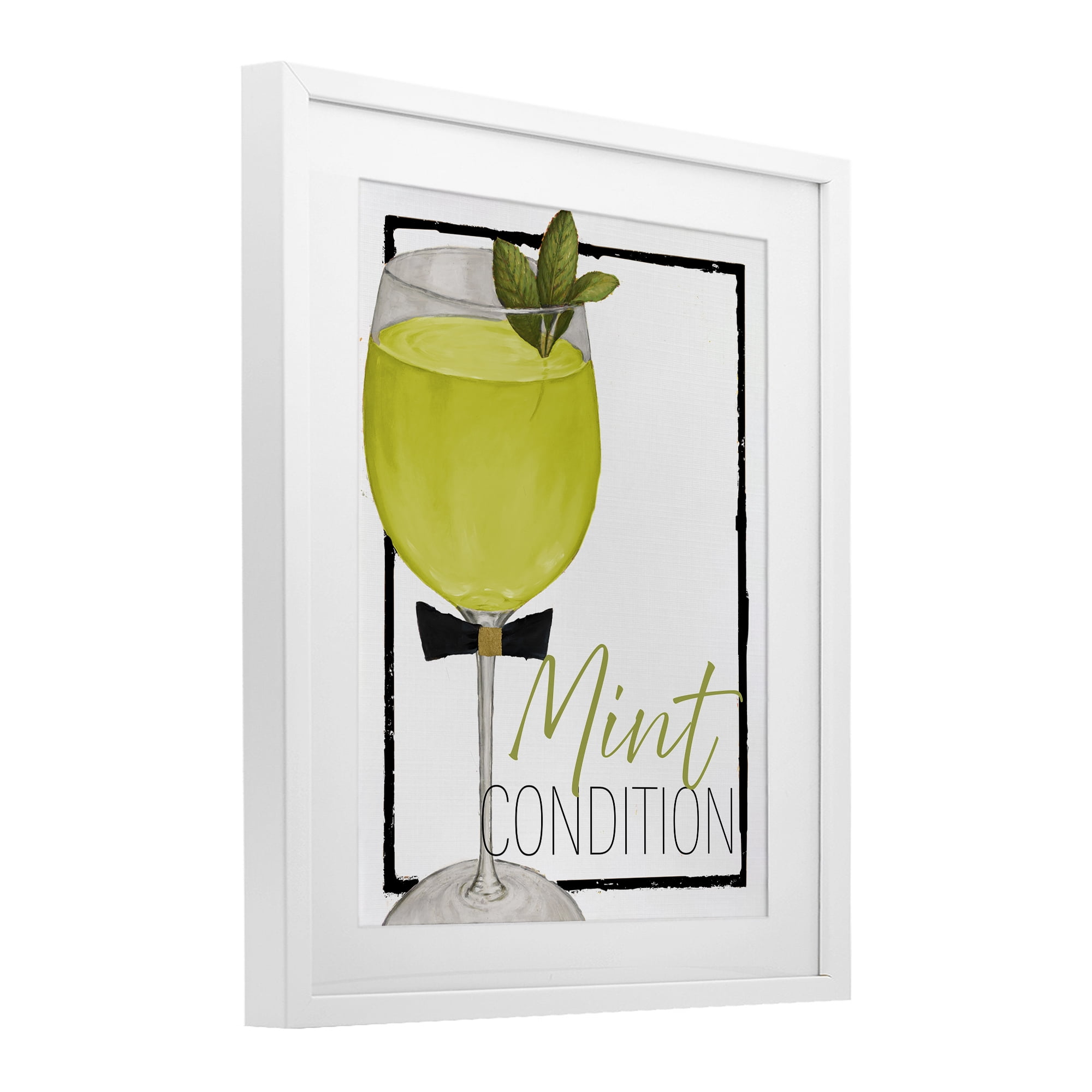 Stupell Industries Mint Condition Cocktail White Framed Print Under Glass, design by Lorenzo Collective