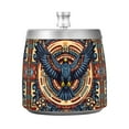 thumbnail image 7 of Yayeee Ashtray with Lid for Cigarette Smokeless Stainless Steel Home Ash Holder, Blue Geometric Eagle, 7 of 7