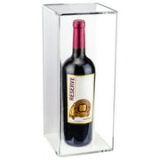 Deluxe Acrylic Wine Bottle Display Case with White Back and Wall Mount (A017-WB)