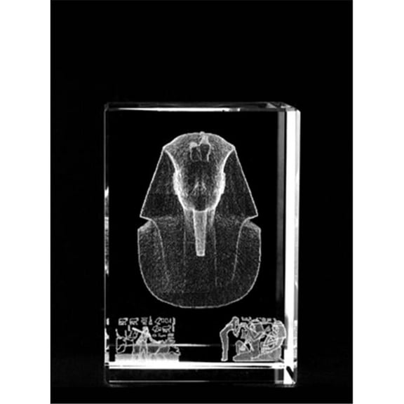 Asfour Crystal 1159-70-03 2 L x 2.75 H x 2 W in. Crystal Laser-Engraved King Tut Ancient Egypt Laser-Cut