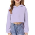 thumbnail image 4 of Posijego Girls Athletic Sweatshirt Fleece Hooded Lightweight Soft Long Sleeve Pullover Sweatshirts Casual Tops, 4 of 9