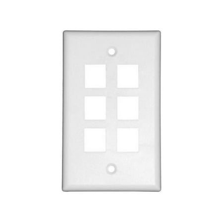 UPC: 0873791005598 | 4XEM 6 Outlet RJ45 Wall Plate/ Face Plate White