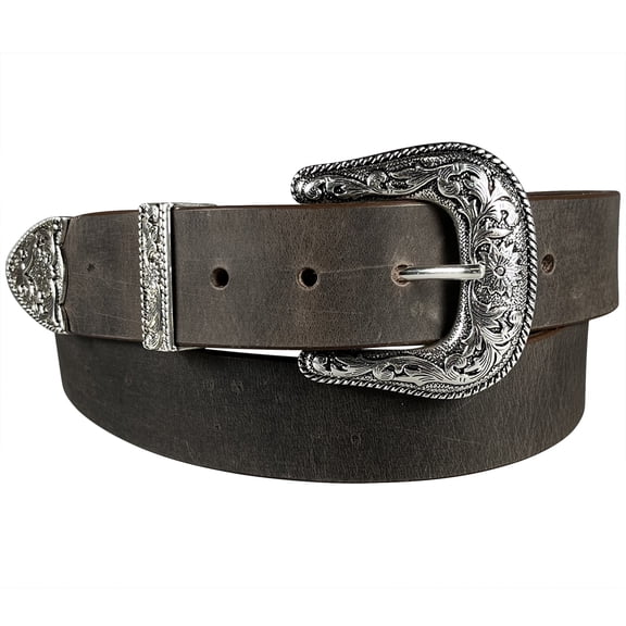 Western Style Crazy Horse Leather Belt 1.5" (38mm) Wide