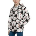 thumbnail image 2 of Pofeuu Cute Baseball Print Kids Pullover Hoodies Warm Thick Hooded Sweatshirt with Packet for Boys Girls-Small, 2 of 6