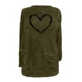 thumbnail image 2 of BRGZLK Ladies Fleece Tops Winter Fluffy Fuzzy Pullover Teddy Soft Sweatshirt Ladies Funny Novelty Printed Tops Sherpa Plush Outerwear Warm Soft Sweatshirts with Pockets, 2 of 3