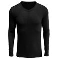 thumbnail image 2 of Fesfesfes Long Sleeve Shirt Men Solid Casual Pullover Long Sleeve V-neck Close To The Body Not Hooded Shirt Blouse Clearance, 2 of 4