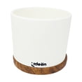 thumbnail image 2 of Maceta de Arcilla Blanca con Plato de Madera, 2 of 4