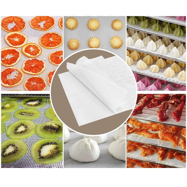 pitrice Kitchen Non-Stick Silicone Dehydrator Sheets for Fruit Reusable Food Dehydrator Sheets Dryer Mesh