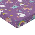 thumbnail image 2 of Ambesonne Cartoon Fitted Sheet 2 Pcs Set, Unicorn Rainbows, Twin XL, Multicolor, 2 of 3