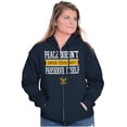 thumbnail image 3 of US Navy Peace Doesn’t Preserve Itself Unisex Plus Size Zip Hoodie Brisco Brands 4X, 3 of 5