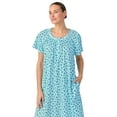 thumbnail image 5 of Aria 100% Cotton Raglan Sleeve Smocked Neck Sleepwear Gown, Sizes XS-5X, 5 of 7