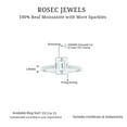 thumbnail image 5 of Rosec Jewels Certified Emerald Cut Moissanite Ring for Engagement 2 Carat - 6X8 mm Solitaire Ring - D-VS1 Grade, 14K White Gold, US 12.00, 5 of 8