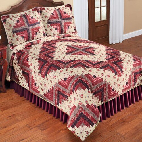 Classic Burgundy Diamond Pattern Patchwork QuiltTwinBurgundy