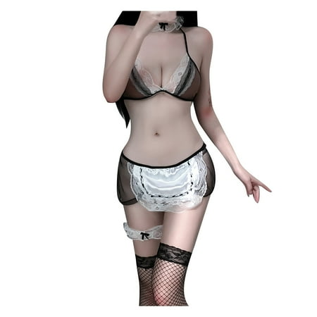 

Mackneog Plus Size Underwear Lingerie G-String Tassel Women Satin Nightdress Babydoll Sleepwear Lace Sexy Polyester Encanto Dress for Girls