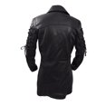 thumbnail image 3 of IYTR Men's Vintage Leather Jacket Plus Size Loose Leather Coats with Pocket Solid Color Long Sleeve Jacket Zipper Turndown Collar Black XXL, 3 of 5