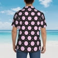 thumbnail image 3 of Lsque Pink Groovy Disco Ball pattern Hawaiian Shirt for Men, Unisex Summer Beach Casual Short Sleeve Button Down Shirts-Small, 3 of 9