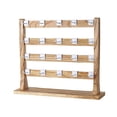 thumbnail image 1 of QualitChoice Wooden Earrings Display Stand Removable Hooks Storage Rack Showcase Earrings Wood Color 4 Tier, 1 of 6