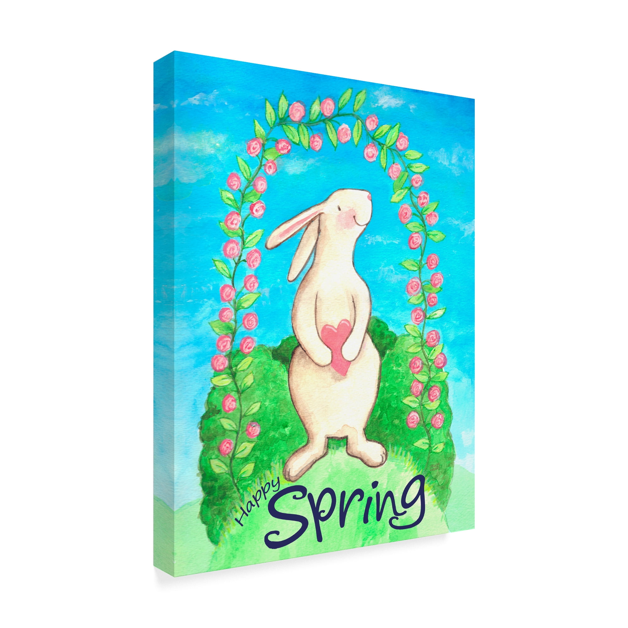 Trademark Fine Art 'Happy Spring Bunny' Canvas Art by Melinda Hipsher