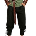 thumbnail image 5 of LEKWK Renaissance Costume Men Medieval Costume Lace-Up V-Neck Pirate Shirt Pants with Vintage Belt and Arm Guards for Halloween Cosplay, 5 of 5