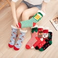 thumbnail image 2 of Christmas Thermal Fuzzy Slipper Socks Funny Cartoon Fleece Non-Slip Foot Warmer, 2 of 21