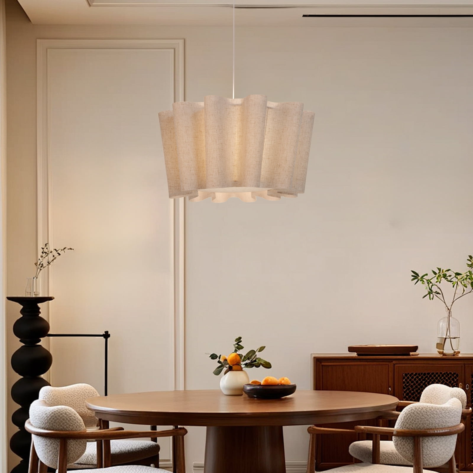UEEYAC Retro Artistic Fabric Chandelier Wabi-sabi Pendant Light Home Decor